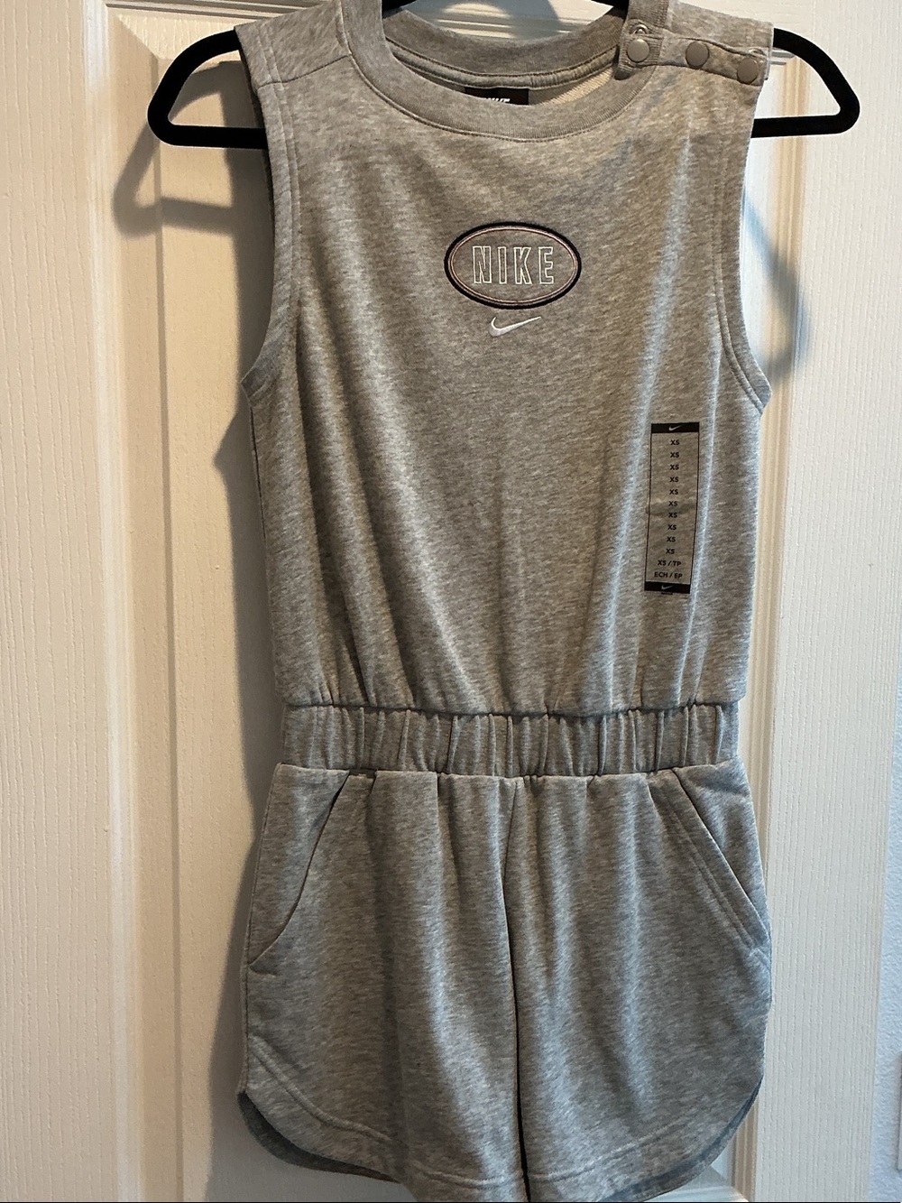 Nike Gray Sleeveless Romper with Elastic Waist